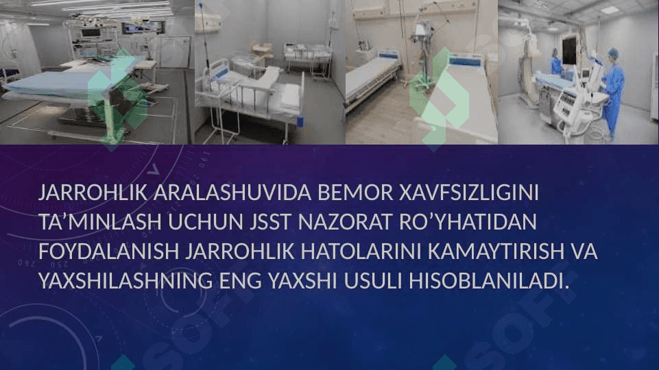 Jarrohlik aralashuvlar bilan bog’liq asorotlarning oldini olish 2