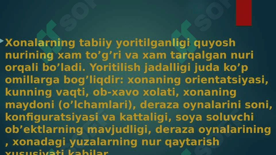 KASALXONA XONALARINING IZOLYATSIYASI VA YORITILISh KO’RSATKIChLARINI TЕKShIRISh 5