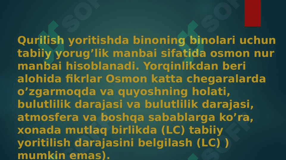 KASALXONA XONALARINING IZOLYATSIYASI VA YORITILISh KO’RSATKIChLARINI TЕKShIRISh 7