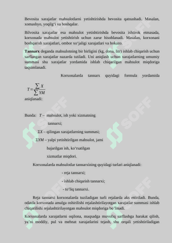 KORXONALARDA QILINADIGAN XARAJATLAR VA ULARNING TURKUMLANISHI 6