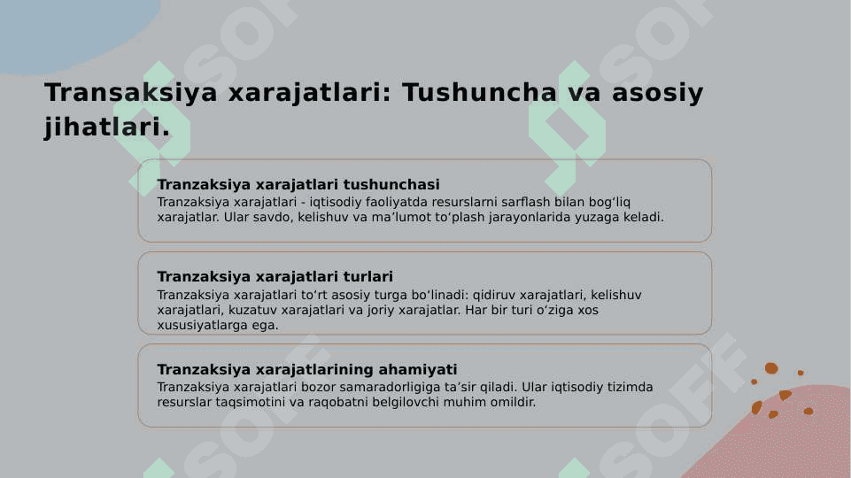 Transaksiya xarajatlari va ularning mohiyati 3
