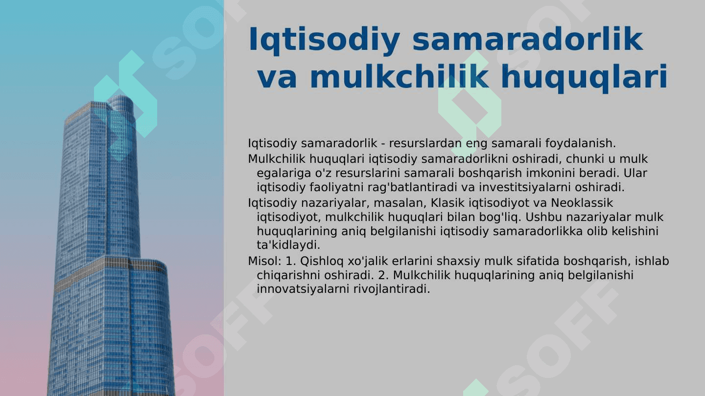 Mulkchilik huquqlarini iqdisodiy asoslash 4