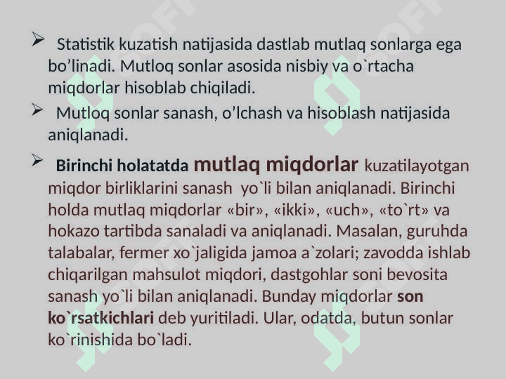STATISTIK KO’RSATKICHLAR 3
