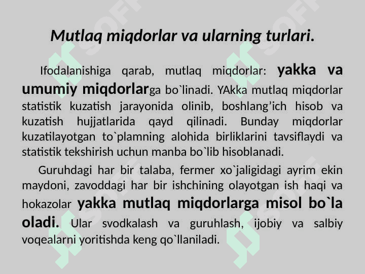 STATISTIK KO’RSATKICHLAR 7