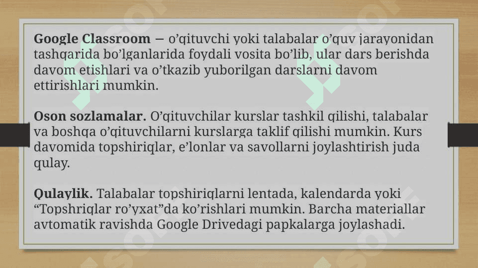 Google clasda  kurs yaratish va unga talablarni ulash 8