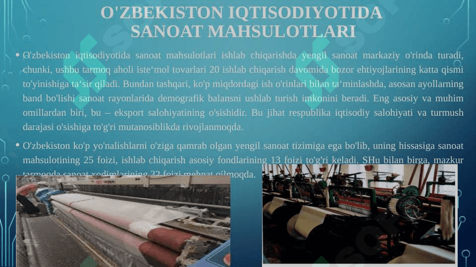 o'zbekistonda gazlama ishlab chiqarish va istemol qilishning xolati rivojlantirish istiqbollari 4