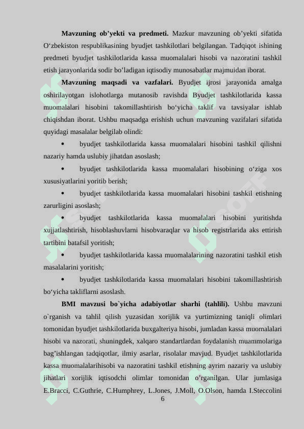 Byudjet tashkilotlarida kassa va kassa operatsiyalari 6