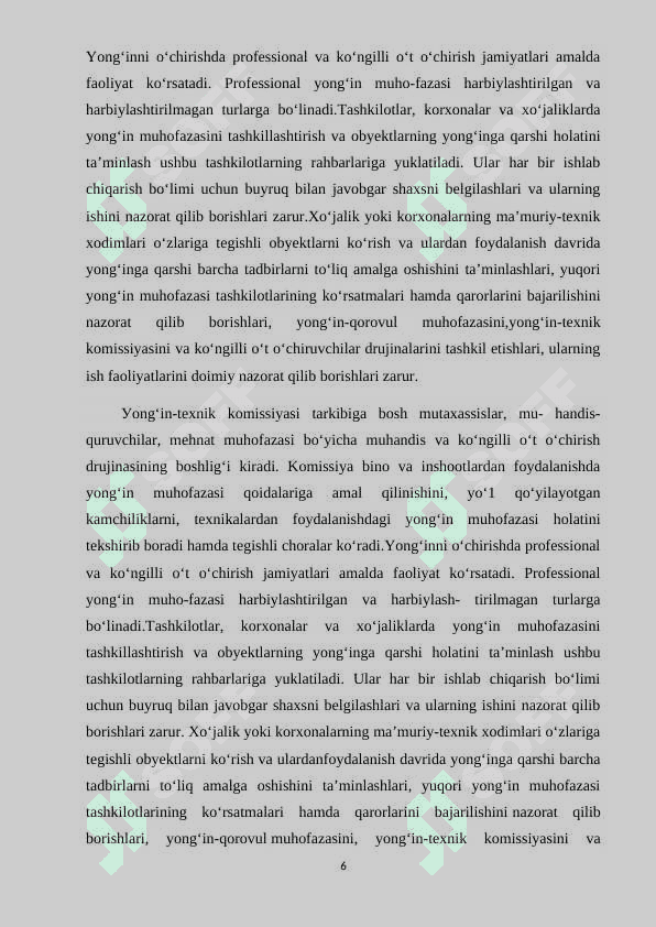 Davlat yong'indan saqlash xizmatining strukturasi 6