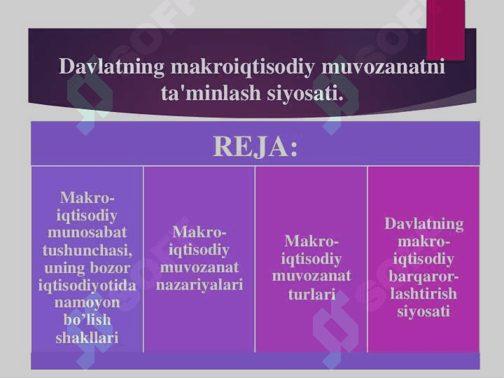 DAVLATNING MAKROIQTISODIY MUVOZANATNI TA'MINLASH SIYOSATI. 2