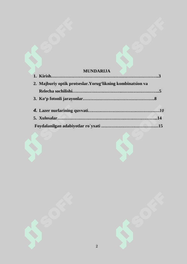 Koʻp fotonli jarayonlar. 2