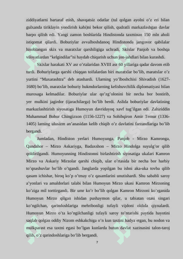 Muhammad Bobur davrida Shimoliy Hindiston 7