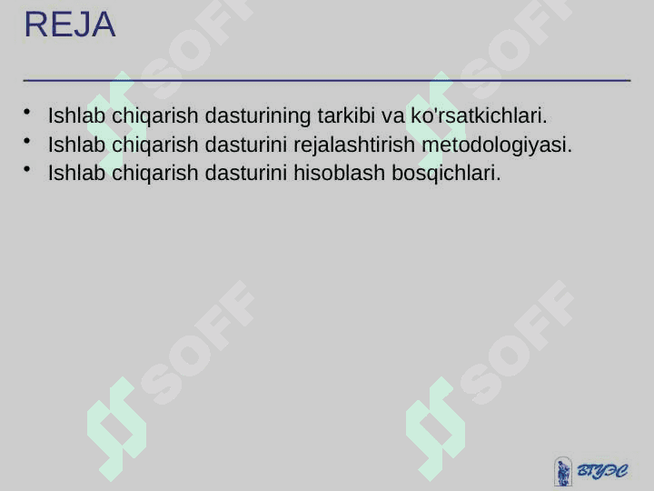 Ishlab chiqarish dasturi 2