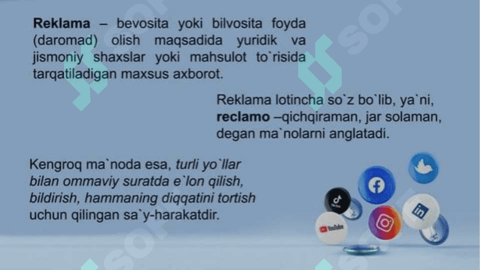 Restoran biznesini rivojlantirishda REKLAMANING O’RNI 4