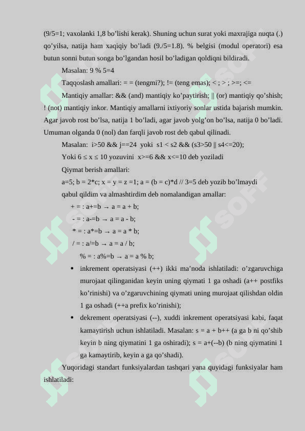 Dasturlashga kirish, dasturlasning asosiy tushunchalari 7