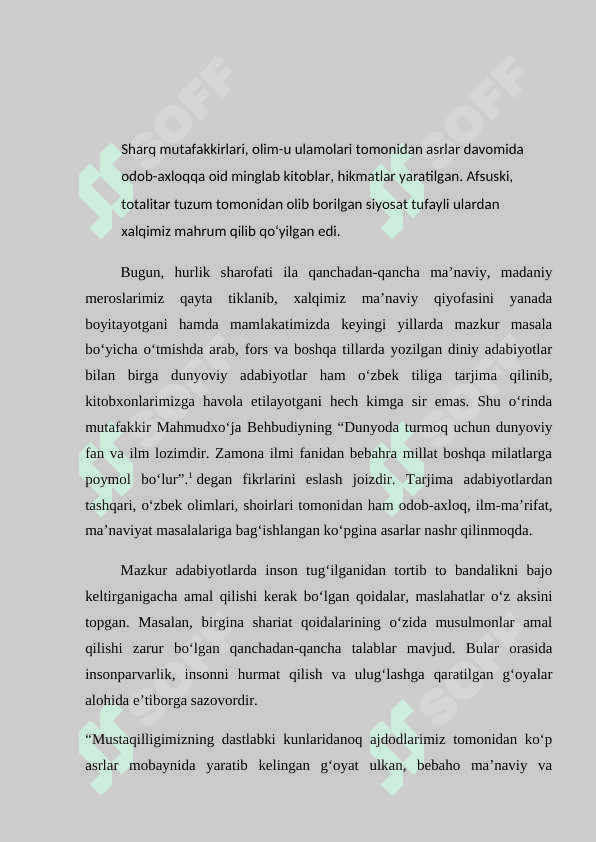 QUR’ON SHARQ XALQLARNING DINIY ILMIY VA MANAVIY MEROSI SIFATIDA 2
