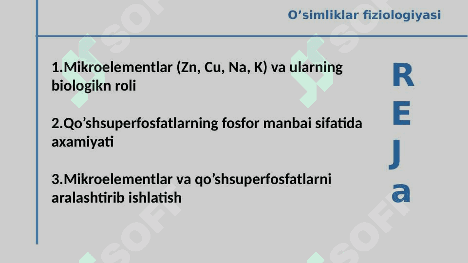 Mikroelementlardan Zn, Cu, Na,K va qo’shsuperfosfatning shaxsiy tajriba asosida olingan natijalar va istiqboli 2