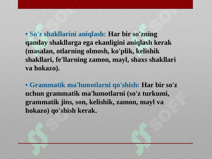 O‘zbek tilining morfologik lug‘atini shakllantirish-2 5