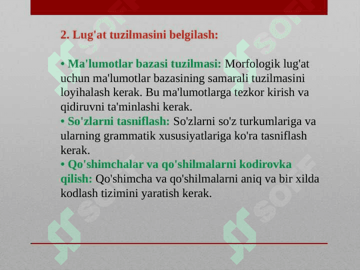 O‘zbek tilining morfologik lug‘atini shakllantirish-2 6