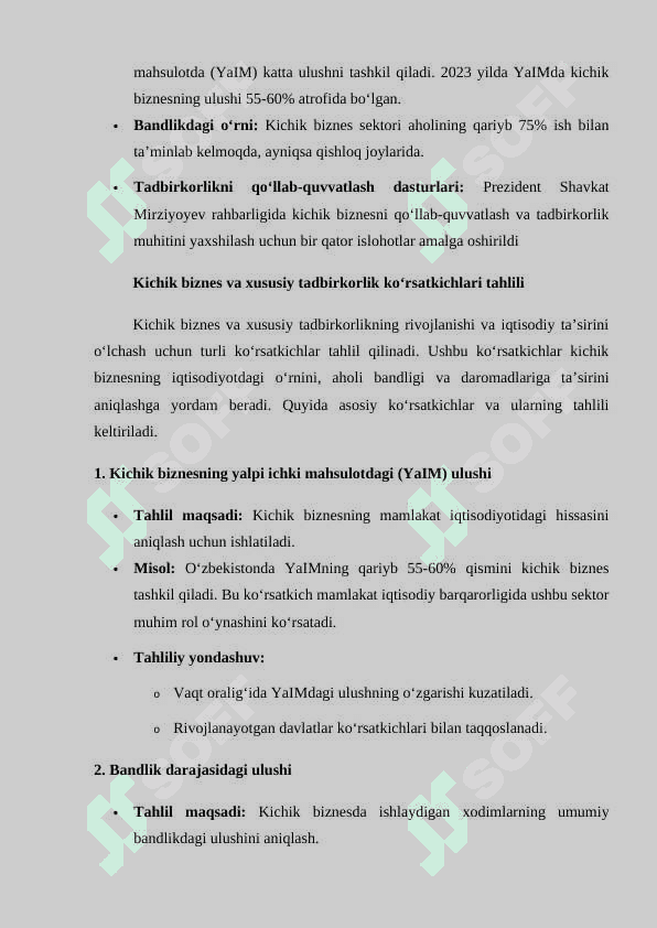 Aholi bandligi va daromadlarini oshirishda kichik biznes va xususiy tadbirkorlik subyektlari ko’rsatkichlarini ekonometrik tahlil qilish. 4