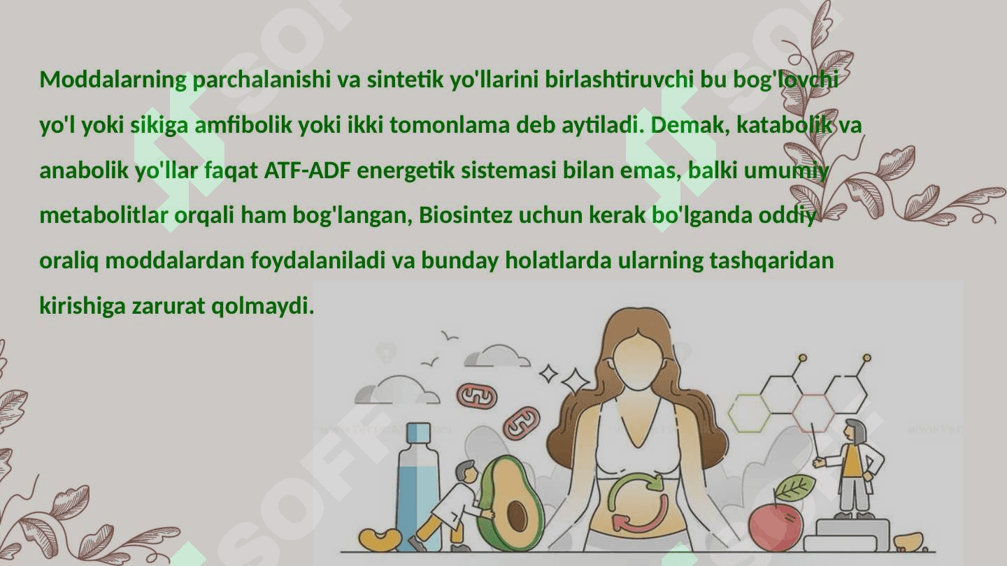 Katabolizm va anabolizm. Uning normal va patalogik holatlardagi oʻzgarishlari 6