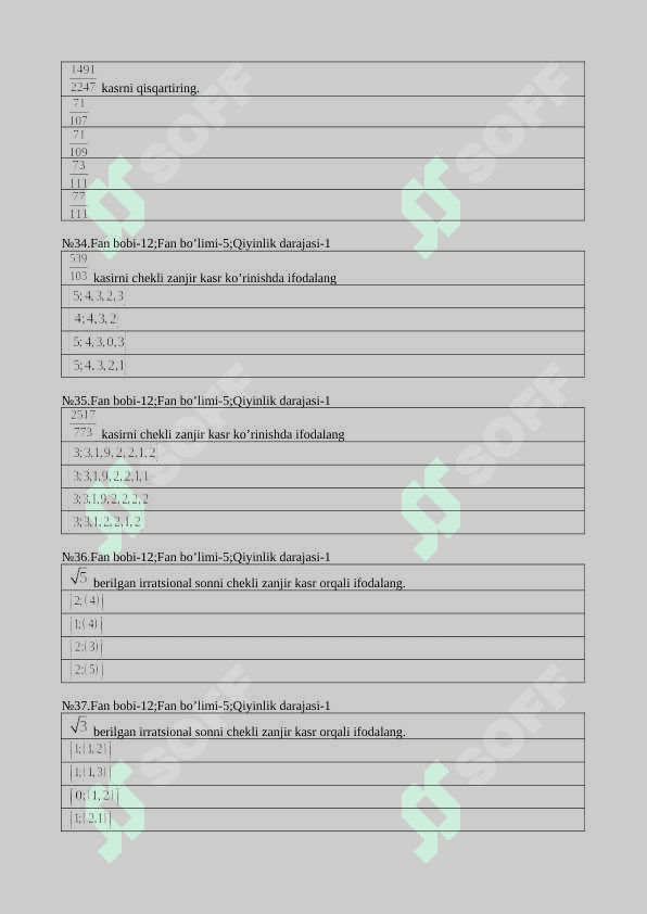 Algebra yakuniy test bu yilgi 6
