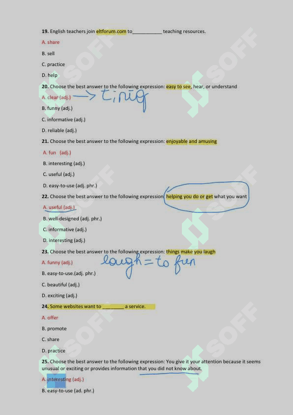 TATU BAZA ENGLISH 1 FANIDAN YAKUNIY NAZORAT SAVOLLARI 4