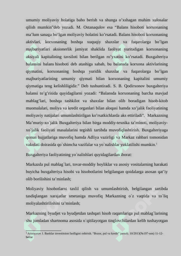 Balans hisobotining mazmuni, tarkibi, uning elementlari va ularni tuzish tartibi 5