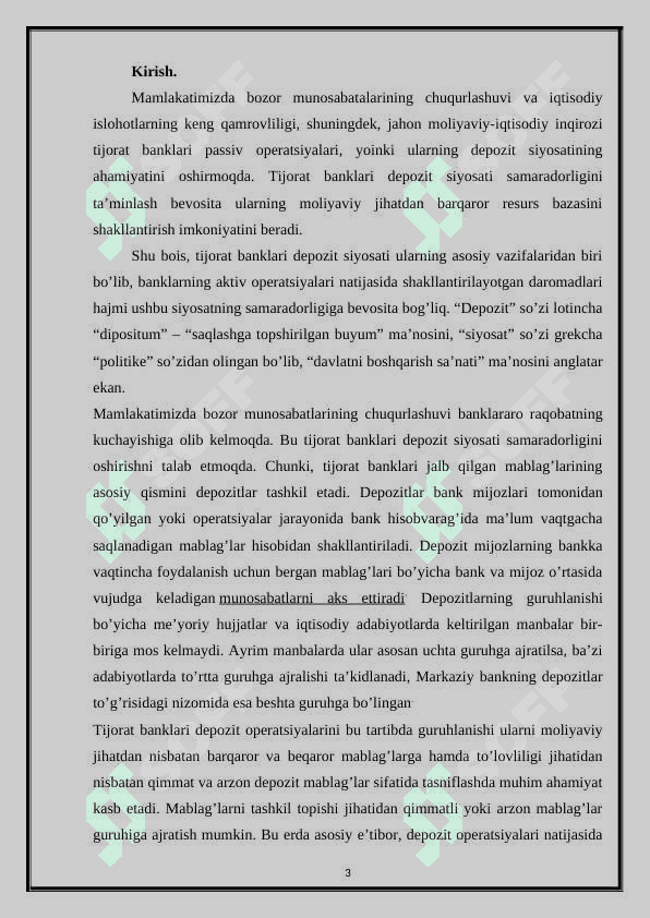 Banklarning depozit operatsiyalarini buxgalteriya hisobi 3