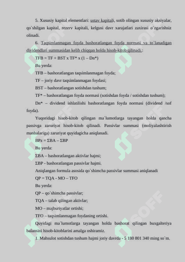 Moliyaviy hisobot elementlarini bashoratlash 8