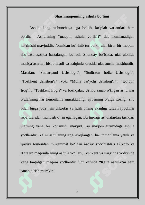 Shashmaqom ashula bo’limining ikkinchi guruh sho’balari 4