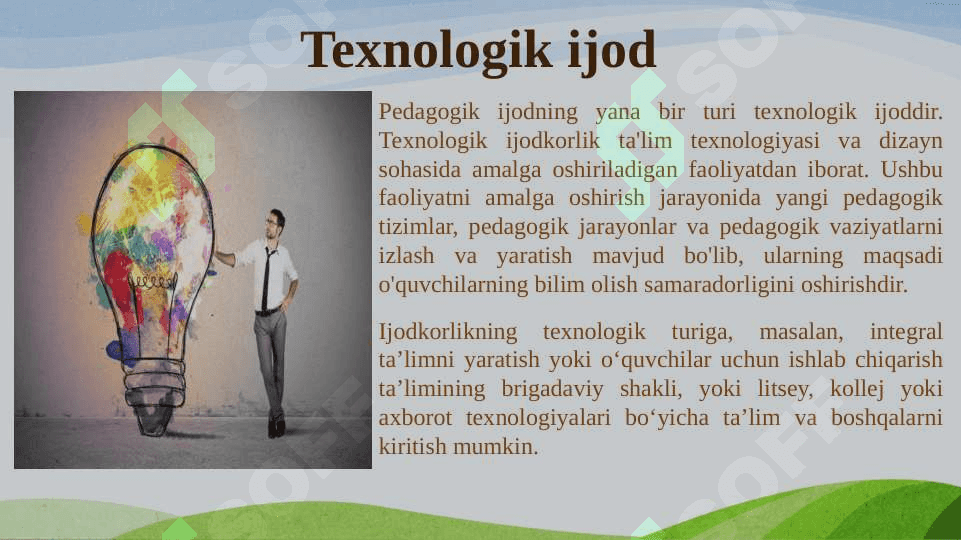Pedagogik ijodning asosiy ko’rinishlari va yo’nalishlari 6