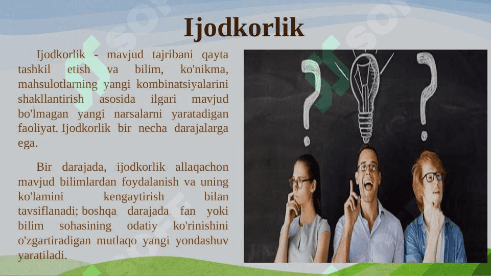 Pedagogik ijodning asosiy ko’rinishlari va yo’nalishlari 8