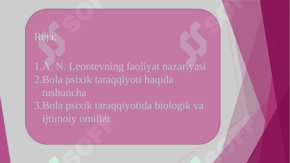 A. N. Leontevning faoliyat nazariyasi 2