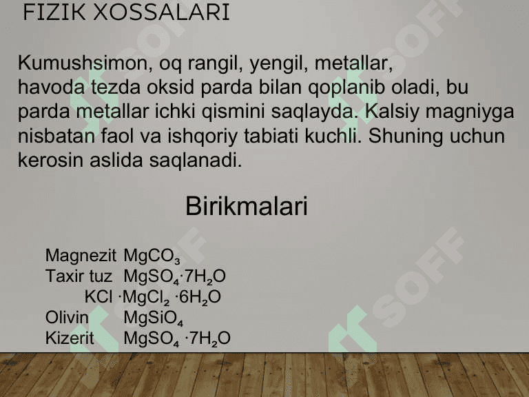 Magniy va Kalsiy Mg Ca 4