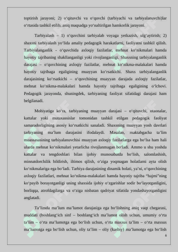Boshlanğich sinf òquvchilarining gender jihatidan axloqiy tarbiyalanganlik darajasini aniqlash metodlari 6
