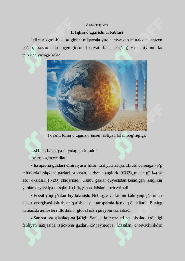 energiya tejamkorlik choralari orqali iqlim o'zgarishini 3
