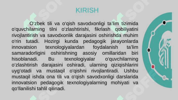 Ona tili va o'qish savodxonligi darslarida qo'llanadigon innavatsion pedagogik texnologiyalar 4