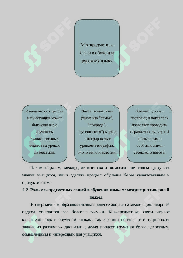 Межпредметные связи при изучении русского языка в старших классах школ с узбекским языком обучения 6