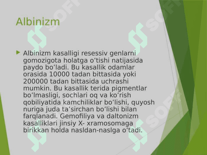 GENETIK KASALLIKLAR TIBBIY GENETEIK MASLAXAT BERISH 6