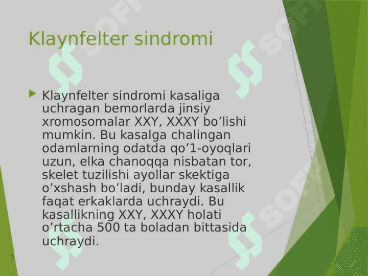 GENETIK KASALLIKLAR TIBBIY GENETEIK MASLAXAT BERISH 8