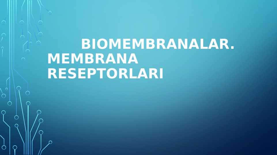 Biomembranalar. Membrana reseptorlari