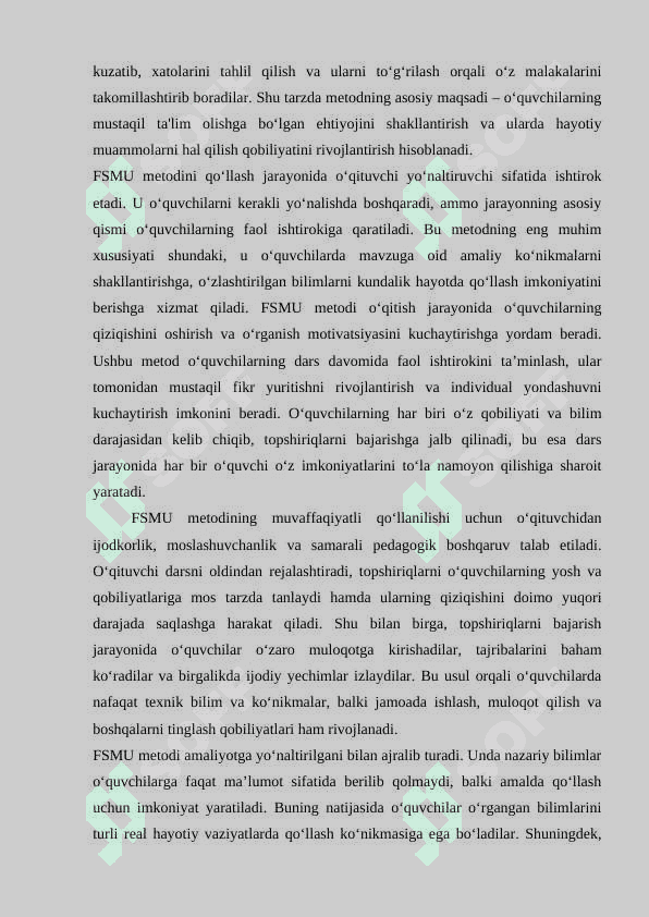 Texnologiya darslarida FSMU metodi 4