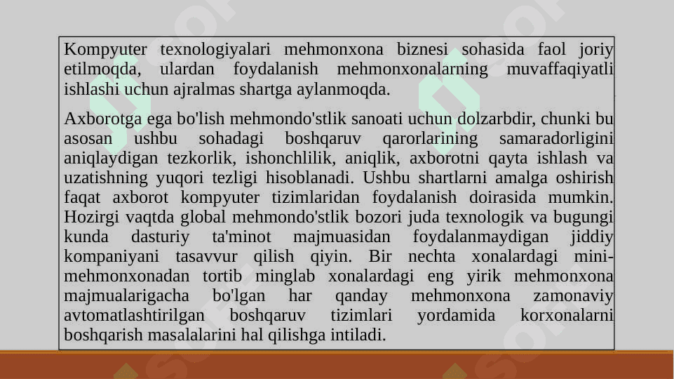 MEHMONXONA XOJALIGIDA AXBOROTLARNI BOSHQARISH 3