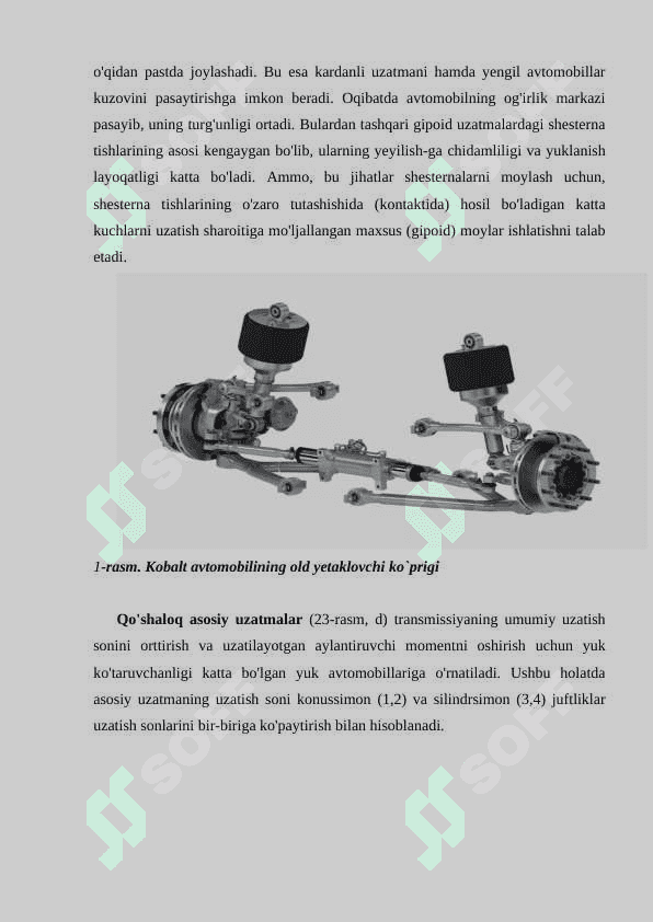 Kobolt avtomobilini yetakchi  ko’prigi  tavsifi 4
