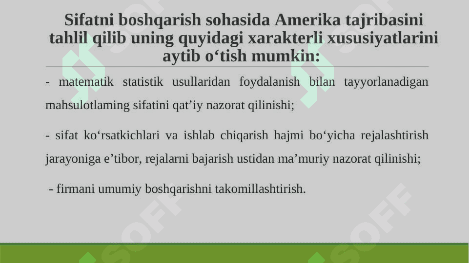 Sifatni boshqarish ilmiy maktablari shakllanishi va rivojlanishi 7