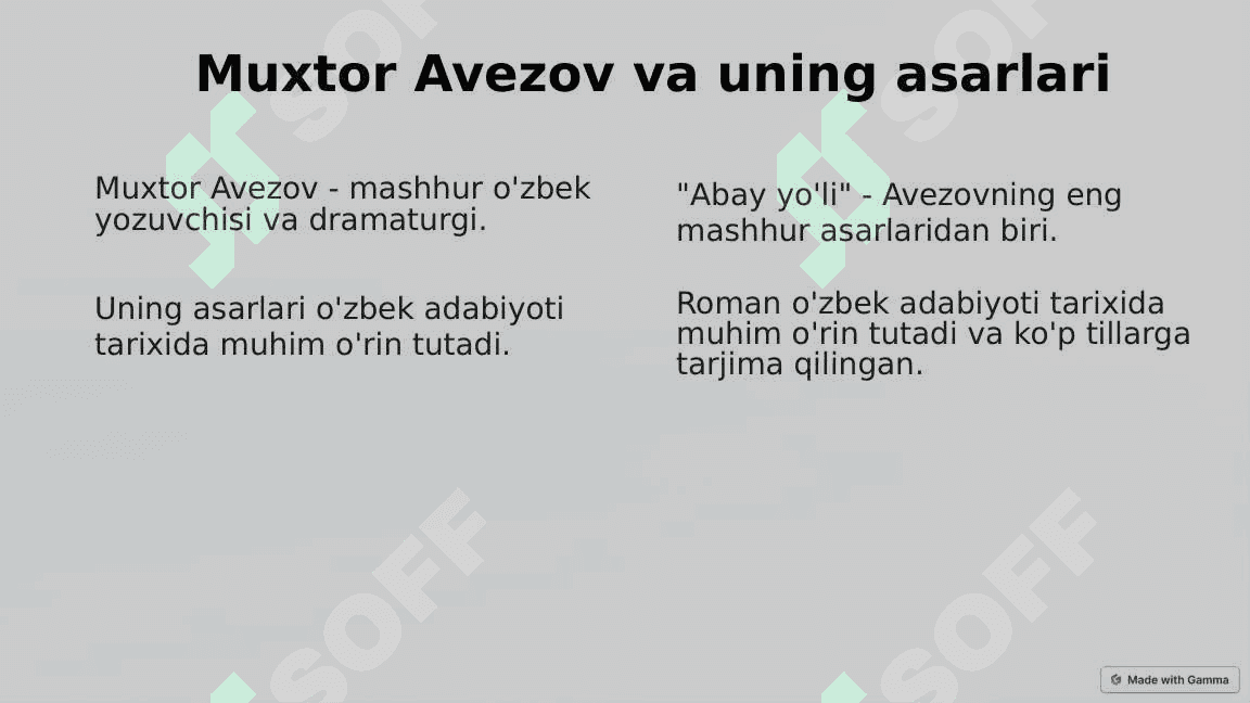 Muxtor Avezovning -Abay yo'li- romanidagi obrazlar tahlili 3