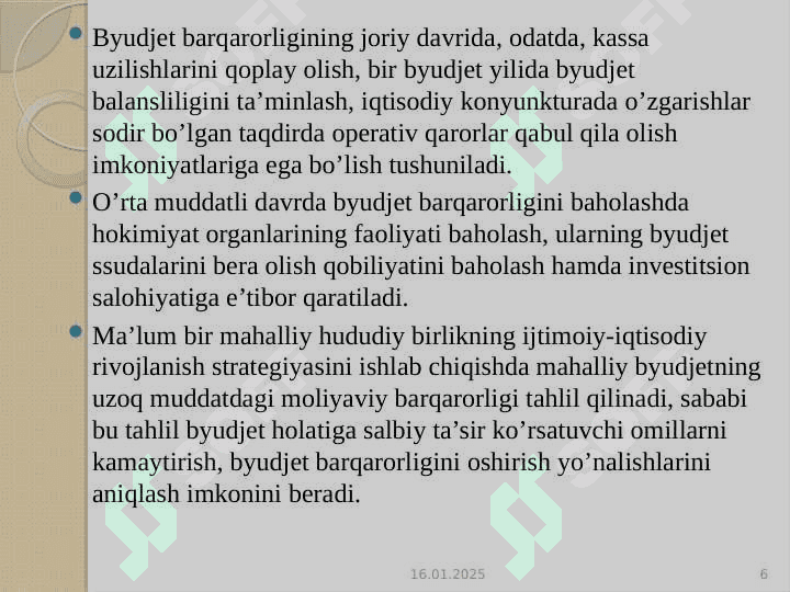 MAHALLIY BYUDJETLARNING 6