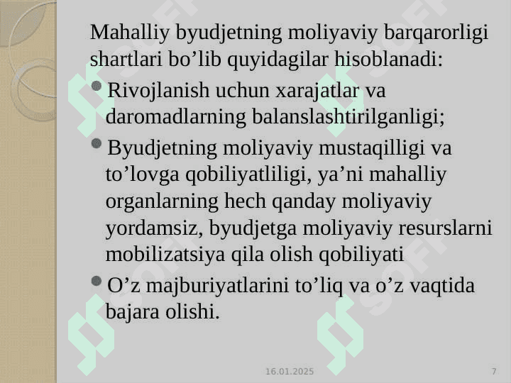 MAHALLIY BYUDJETLARNING 7