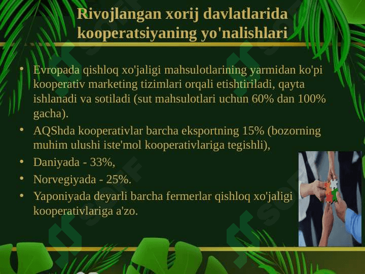 Qishloq xo'jaligida kooperatsiyaviy munosabatlarni shakllantirishning rivojlangan davlatlar tajribasi 3