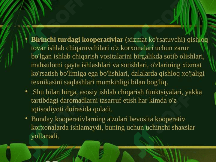 Qishloq xo'jaligida kooperatsiyaviy munosabatlarni shakllantirishning rivojlangan davlatlar tajribasi 6